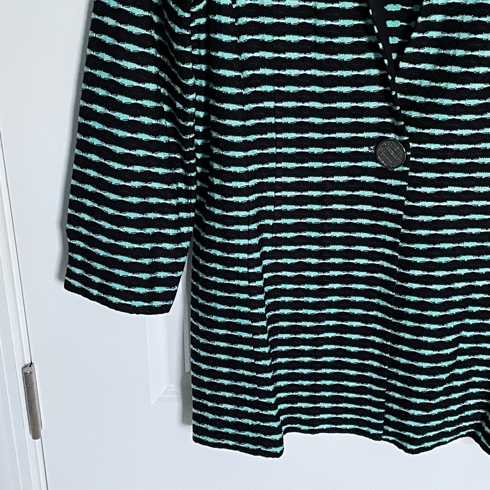 Misook Single Button Sweater Jacket Cardigan Stri… - image 4